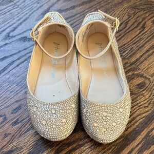 Betsey Johnson Sparkling Gold Flats Size 13